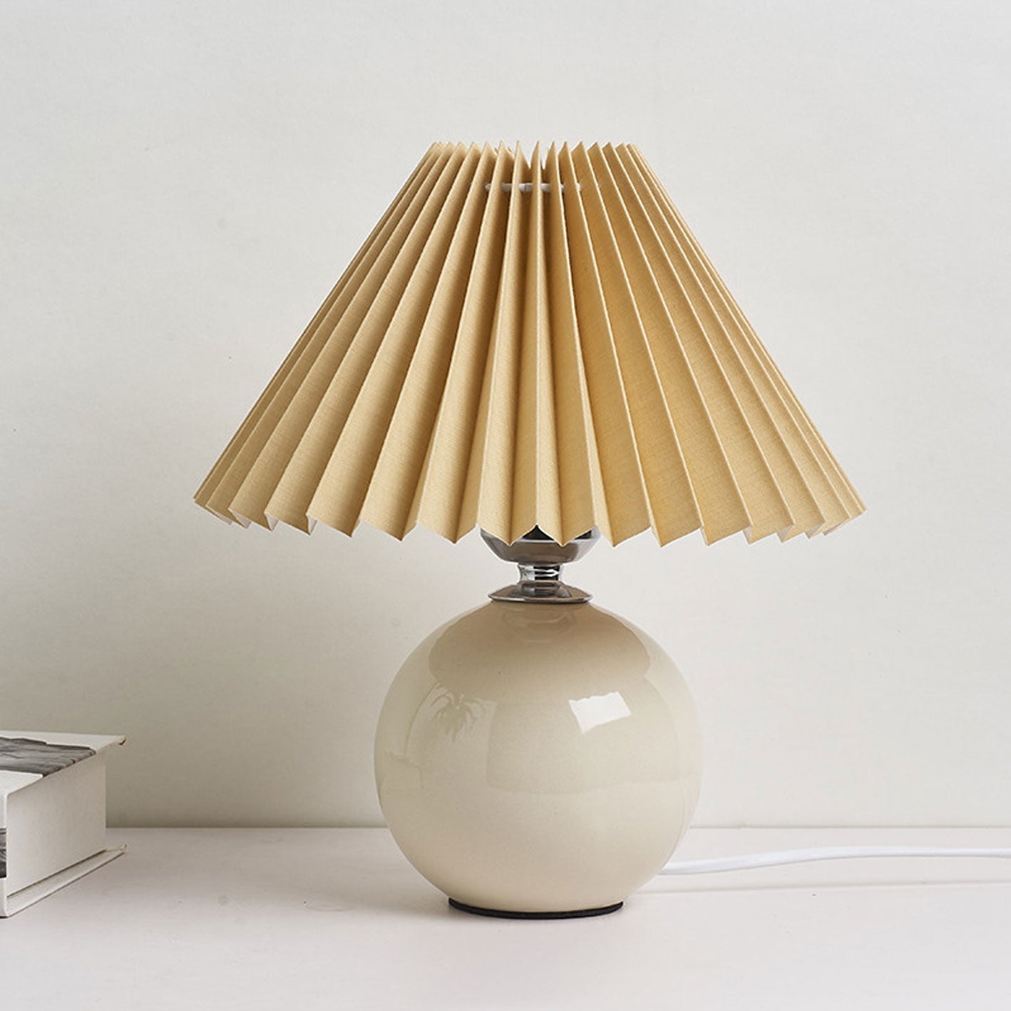Ceramic Pleated Modern Table Lamp in Multiple Colors