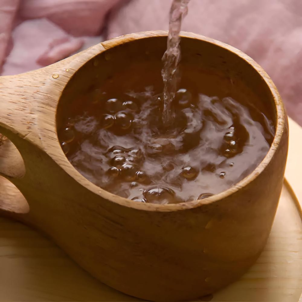 Natural Rubberwood Handcrafted Mug Set
