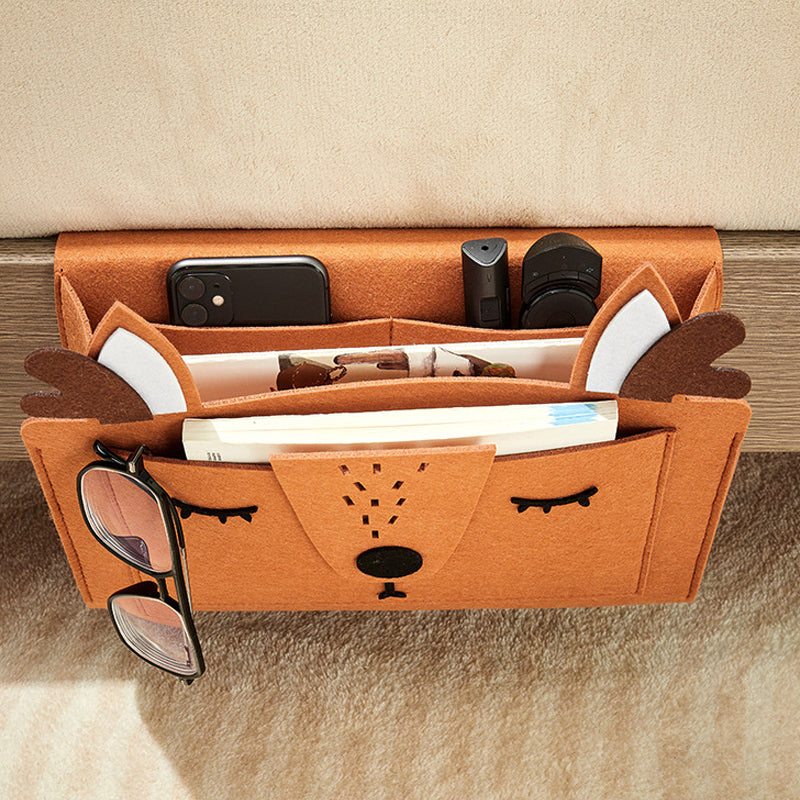 Hanging Felt Nightstand Storage Caddy with Large Pockets