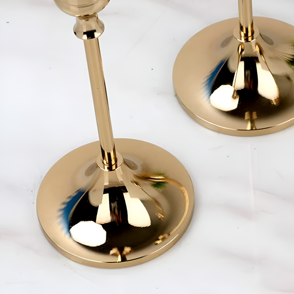 Vintage Brass Candle Holder Set - 3 Sizes