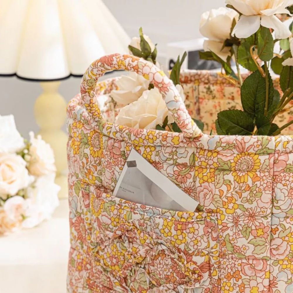 Floral Canvas Storage Basket for Organizing Essentials