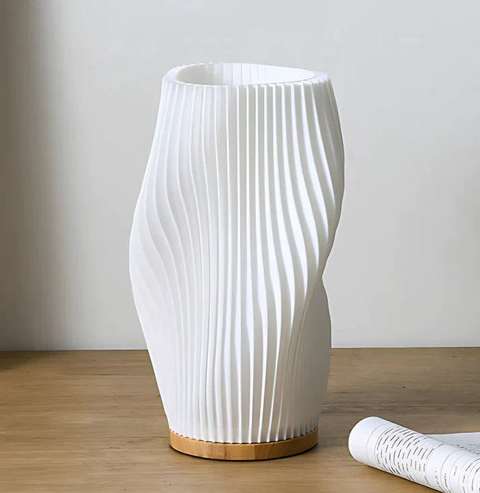 Dimmable Pleated Table Lamp with USB Power and Adjustable Warm & Natural White Light