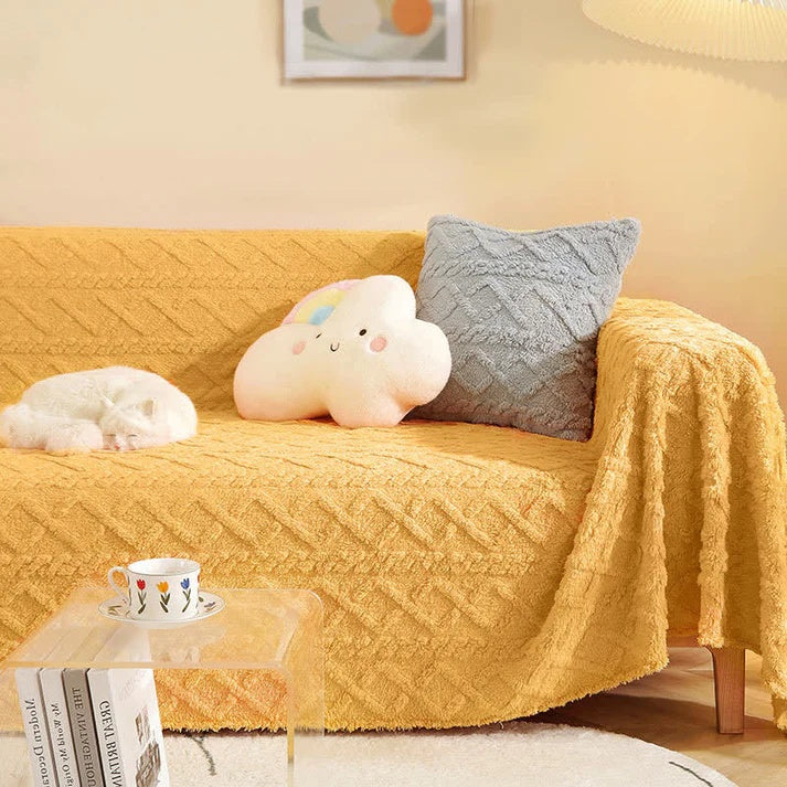 Premium Cashmere Waffle Texture Sofa Cover