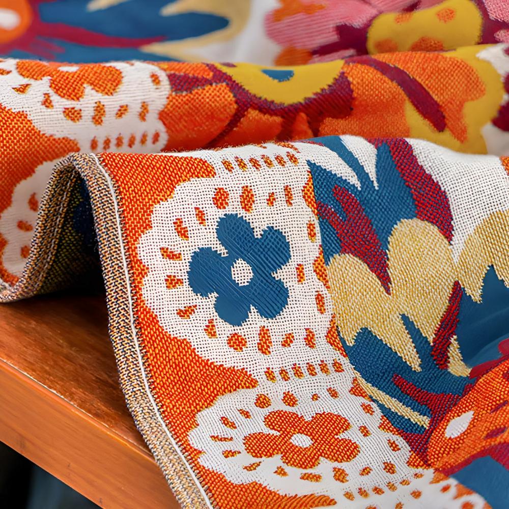 Floral Cotton Bath Towel - Lightweight & Quick-Drying