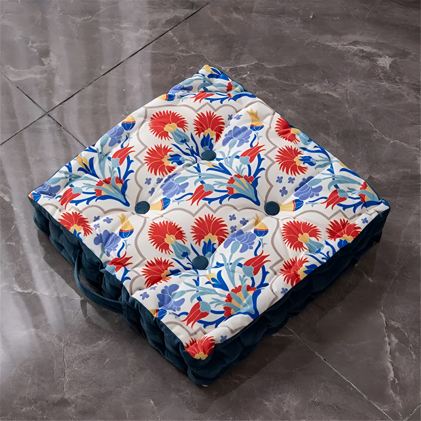 Vintage Velvet Tufted Floor Cushion