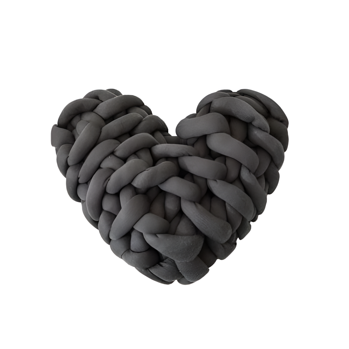 Plush Heart-Shaped Knotted Cushion
