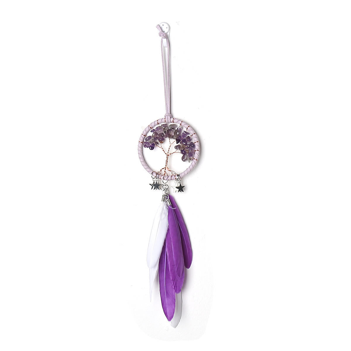 Tree of Life Gemstone Dreamcatcher with Natural Crystals
