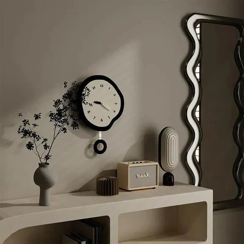 Organic-Shaped Silent Wall Clock for Modern Interiors