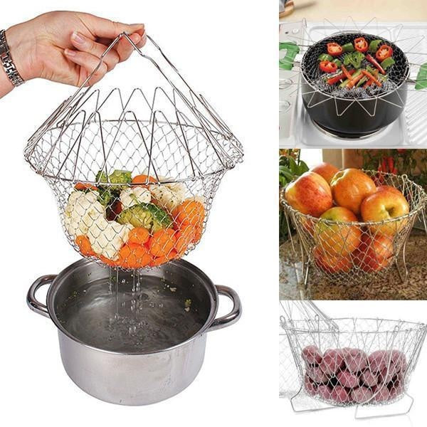 12-in-1 Stainless Steel Kitchen Basket and Strainer