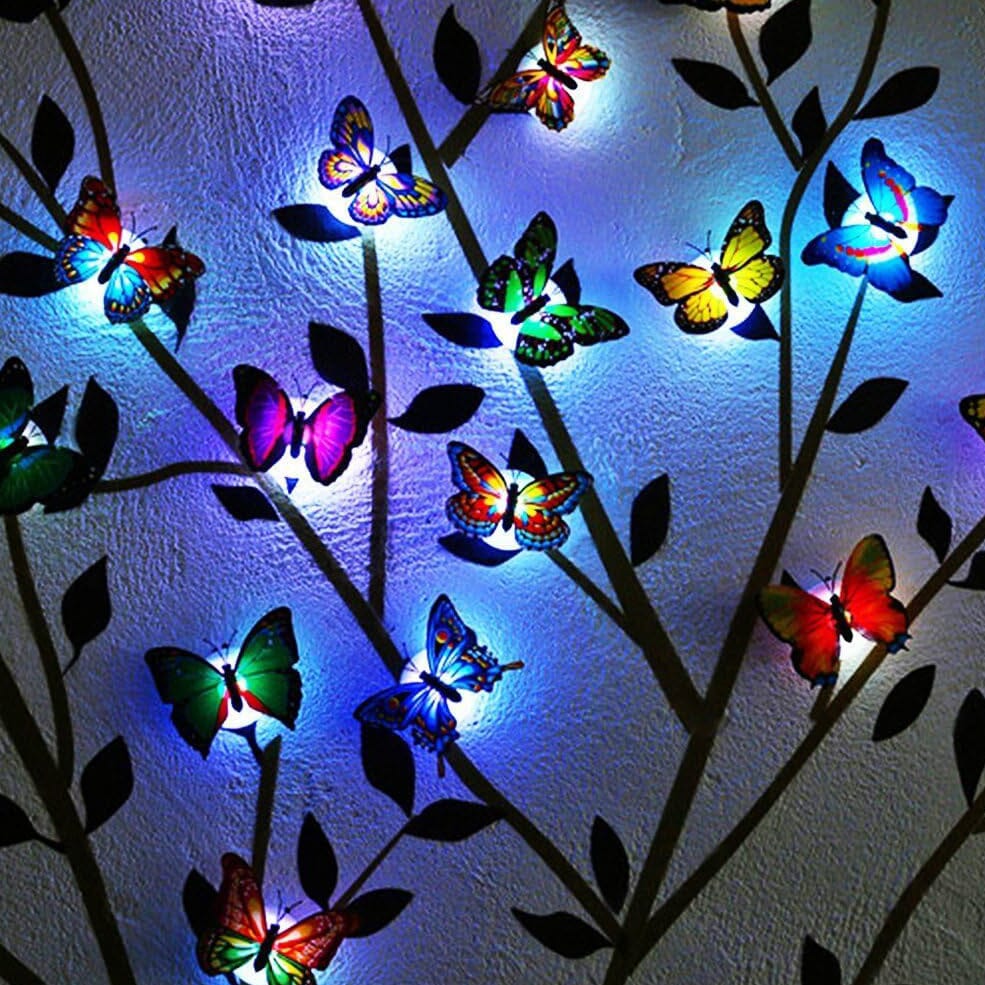 LED 3D Butterfly Night Light with Color Changing Modes - 12 Pack