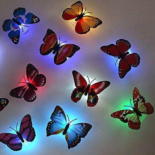 LED 3D Butterfly Night Light with Color Changing Modes - 12 Pack