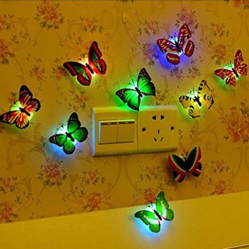 LED 3D Butterfly Night Light with Color Changing Modes - 12 Pack