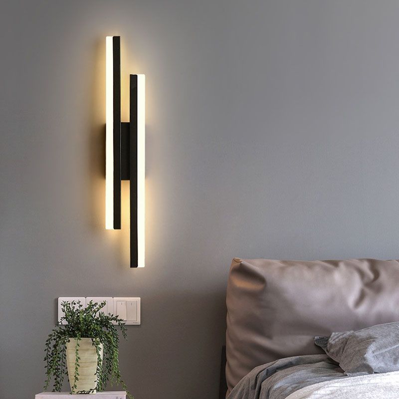 Modern LED Wall Light in Black and Gold Finish