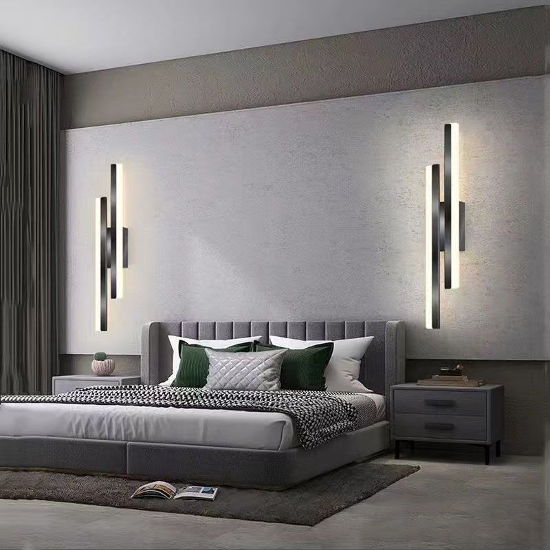 Modern LED Wall Light in Black and Gold Finish