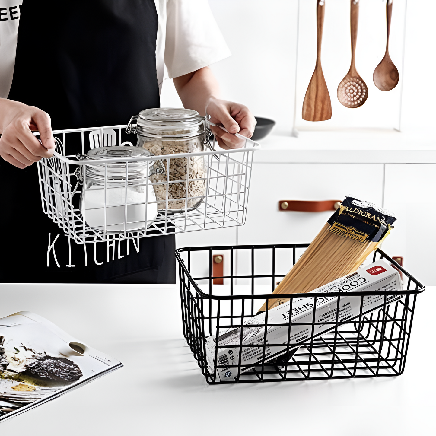 Modern Geometric Wire Storage Basket