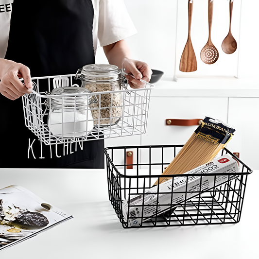 Modern Geometric Wire Storage Basket