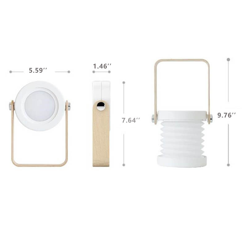 Foldable Portable LED Table Lamp with Retractable Shade