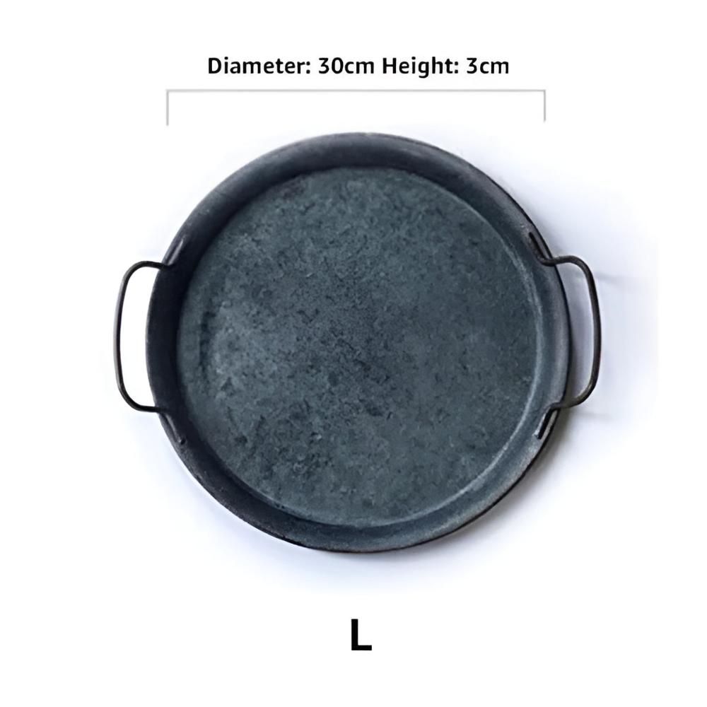 Retro Round Distressed Iron Serving Trays