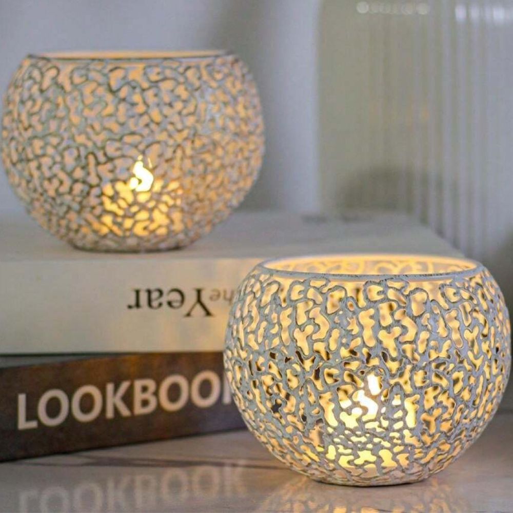 Geometric Iron Tealight Candle Holder