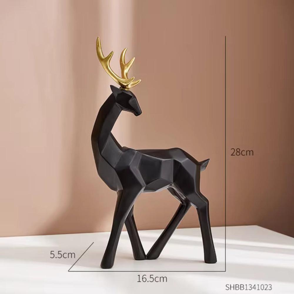 Geometric Resin Deer Figurine for Modern Home Decor