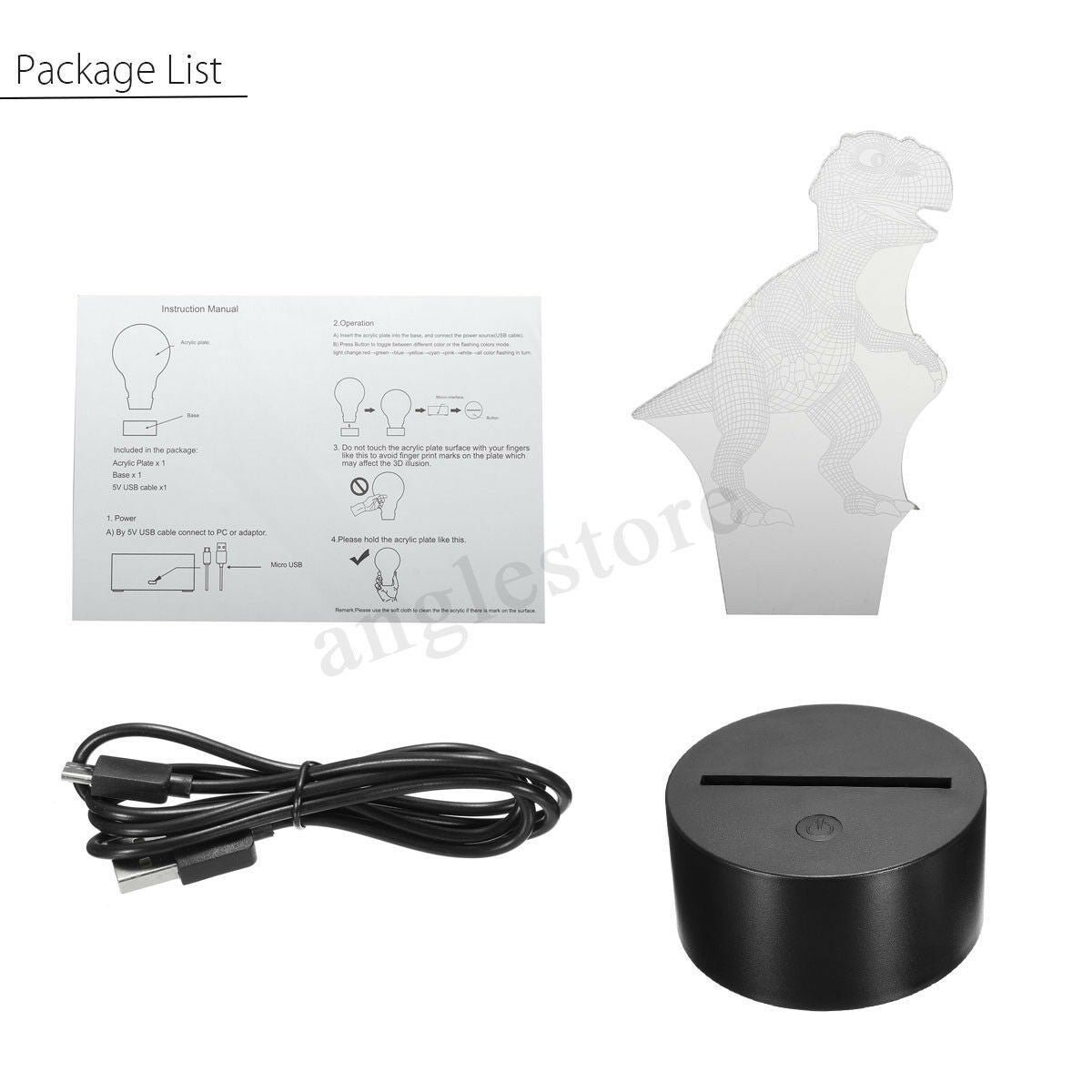 3D Color-Changing T-Rex Dinosaur Night Light