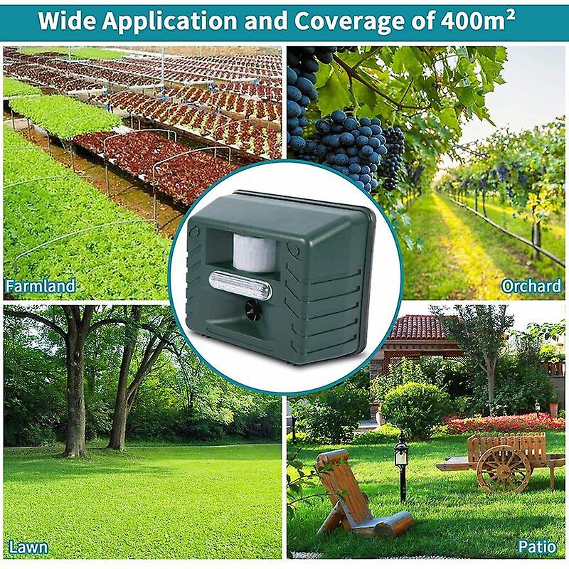 Ultrasonic Woodpecker Repeller with Sonic Alarms and Flashing Lights