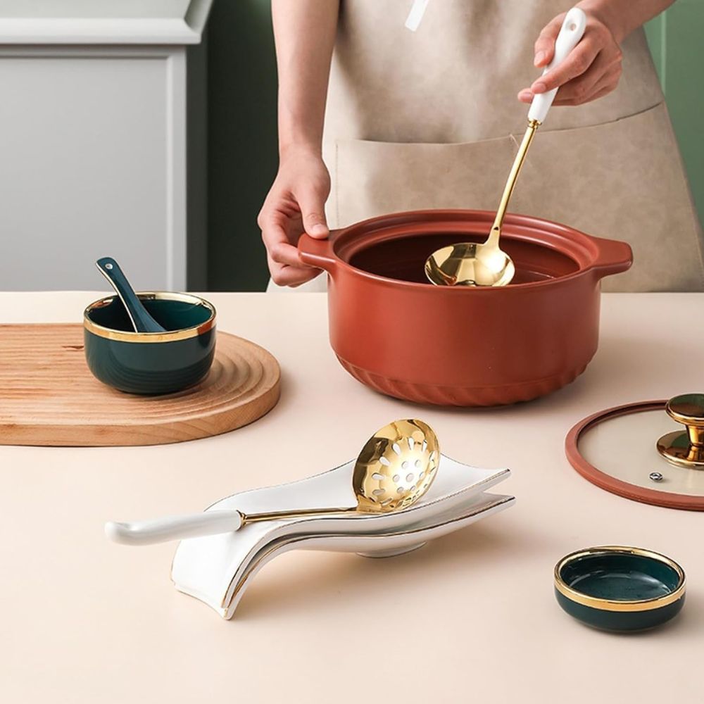 Ceramic Spoon Rest for Mess-Free Cooking