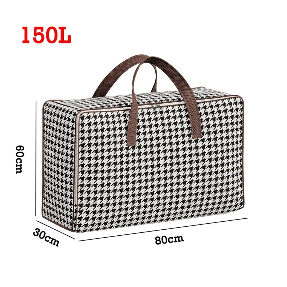 Large Capacity Houndstooth Storage Suitcase
