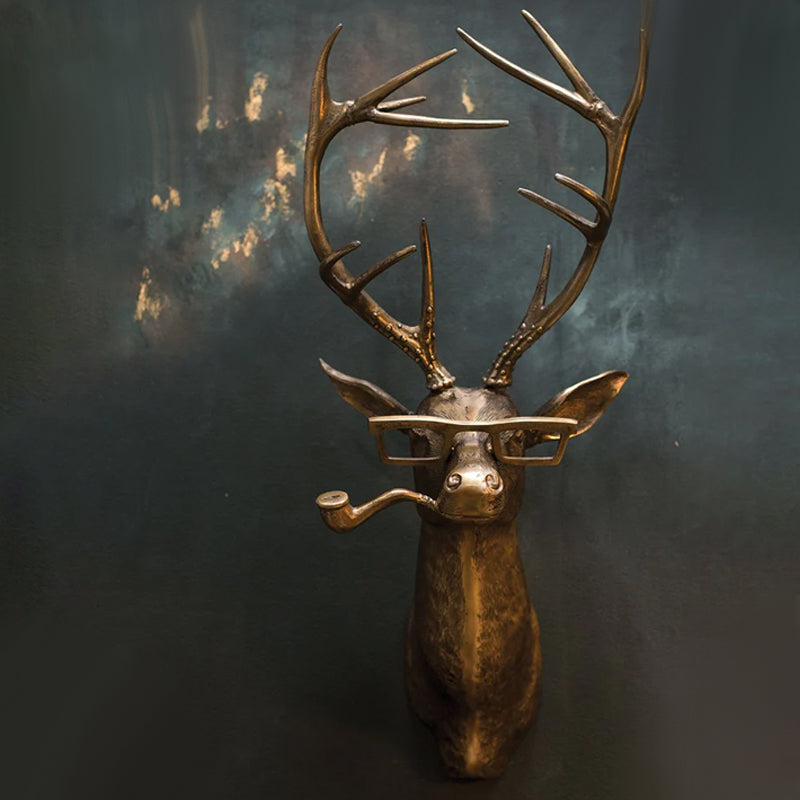 Bronze Resin Deer Head Wall Sculpture