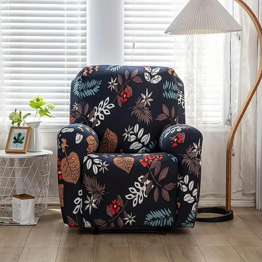 Recliner Sofa Cover with Side Pockets and Elastic Fit