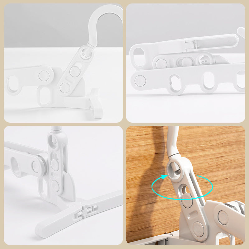 Portable Folding Clothes Hanger with Adjustable Hooks