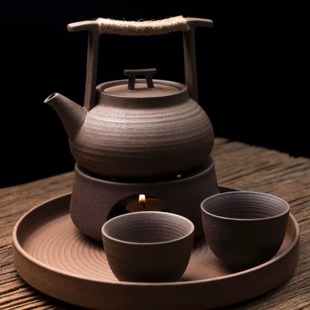 Ceramic Teapot with Warmer for Cozy Tea Moments
