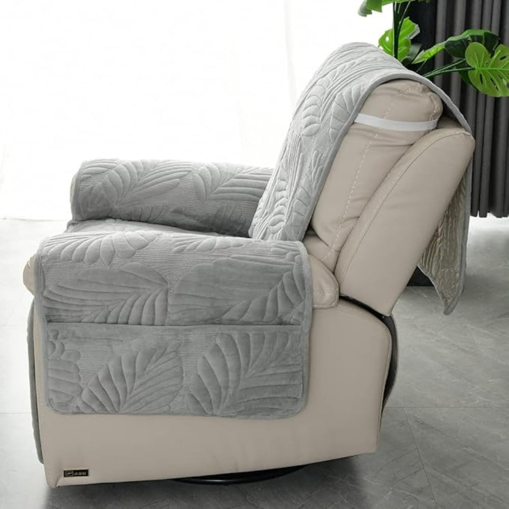 Verdant Leaf Pattern Recliner Slipcover