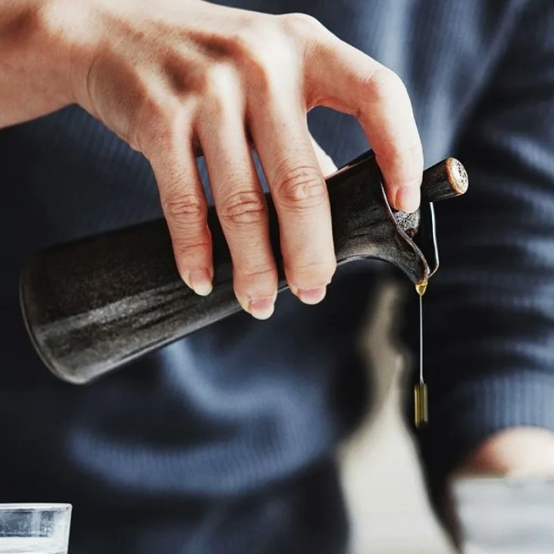 Ceramic Drip-Free Oil Dispenser for Kitchen and Table