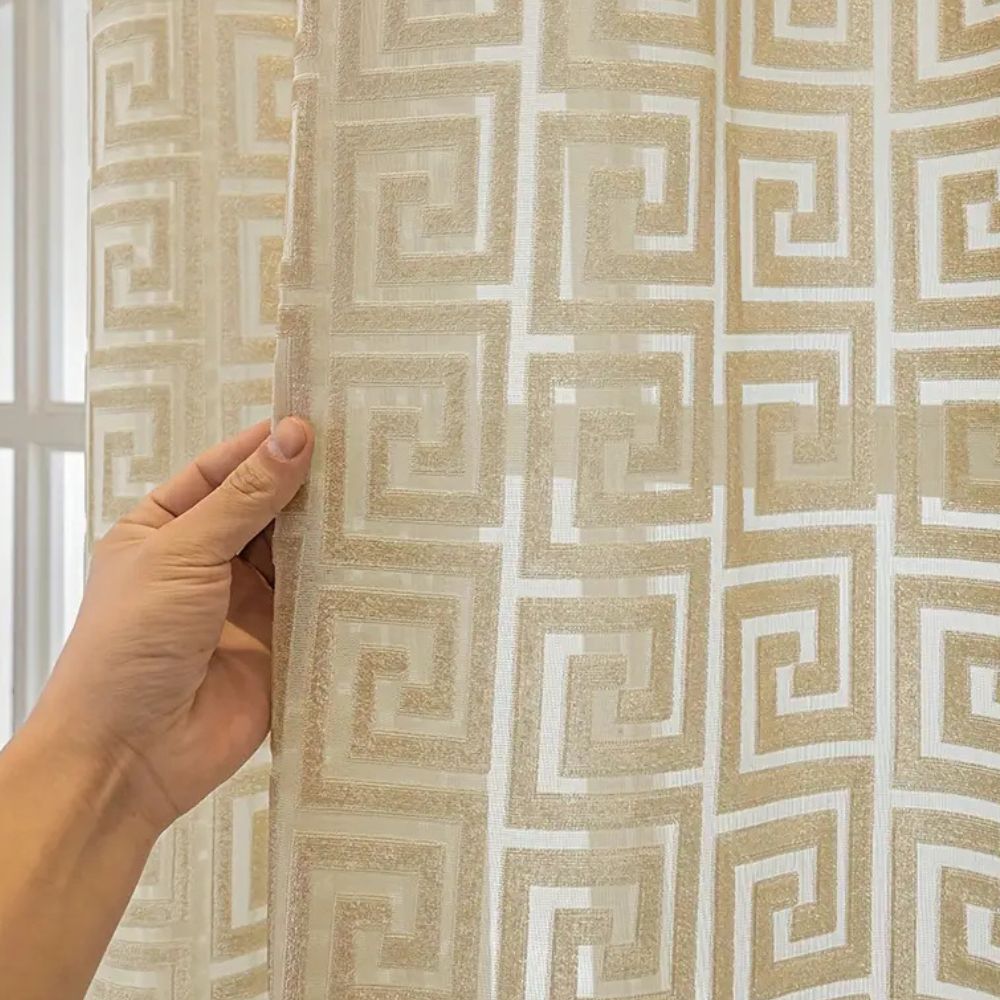 Embroidered Velvet Maze Curtain