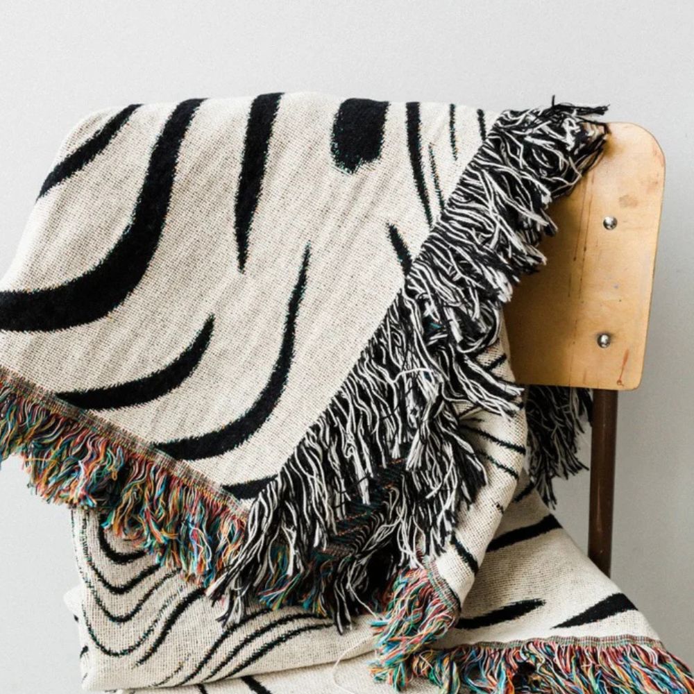 Marble Swirl Woven Cotton Throw Blanket