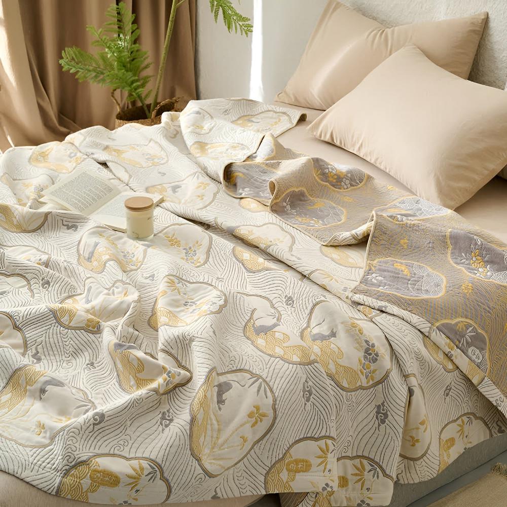 Reversible Cotton Blend Coastal Dreams Blanket