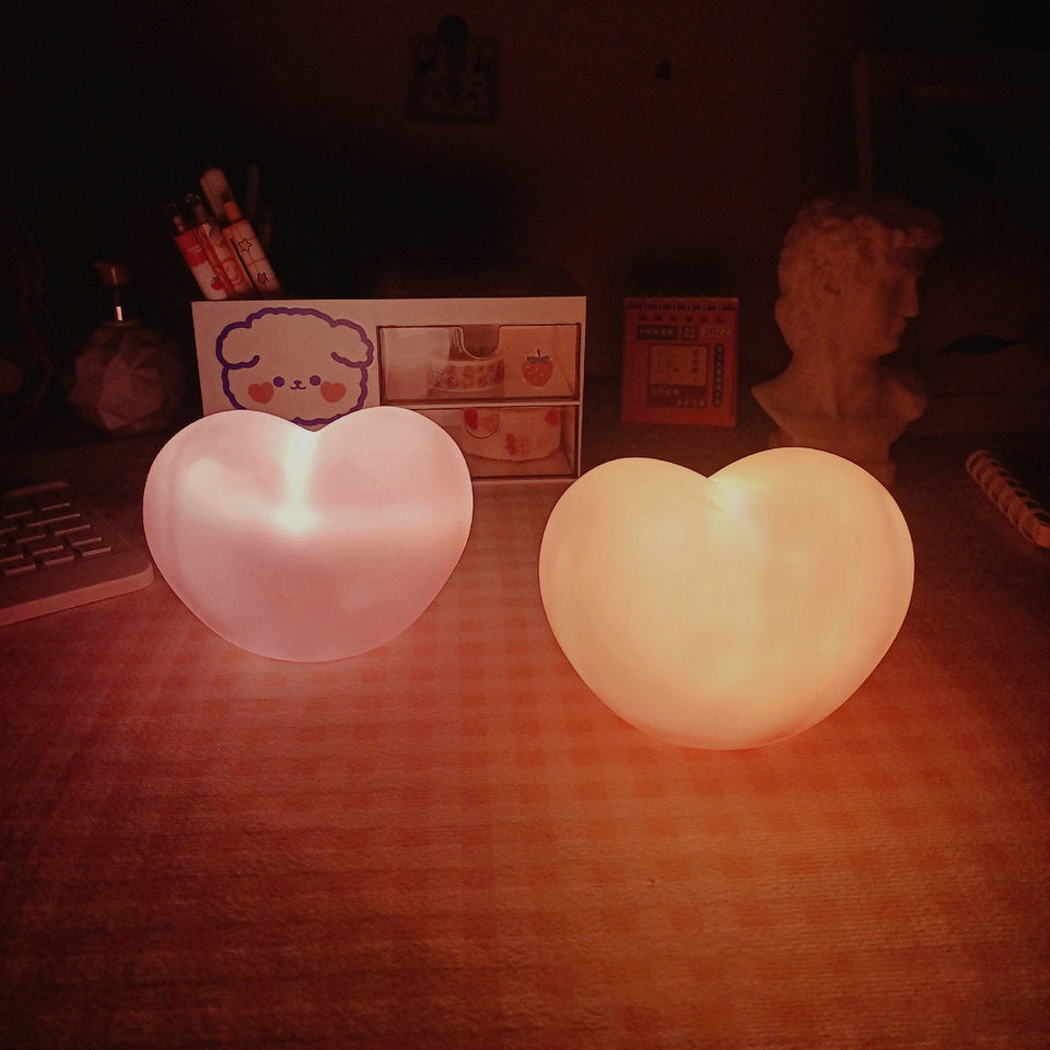 Heart-Shaped Silicone LED Night Light Table Lamp