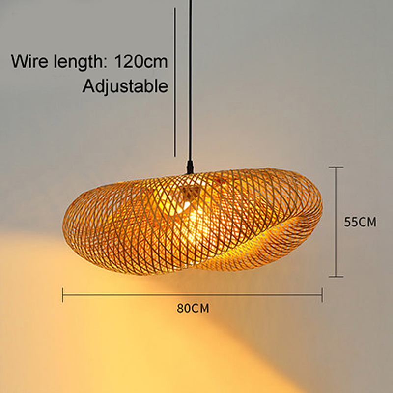 Rattan Woven Bamboo Pendant Light - LED Ceiling Fixture