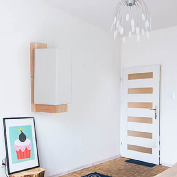 Modern Minimalist Solid Wood and Glass Wall Sconce Lamp