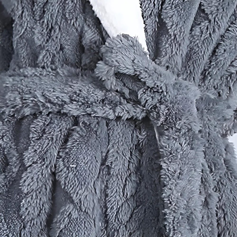 Plush Long Hooded Bathrobe with Pockets