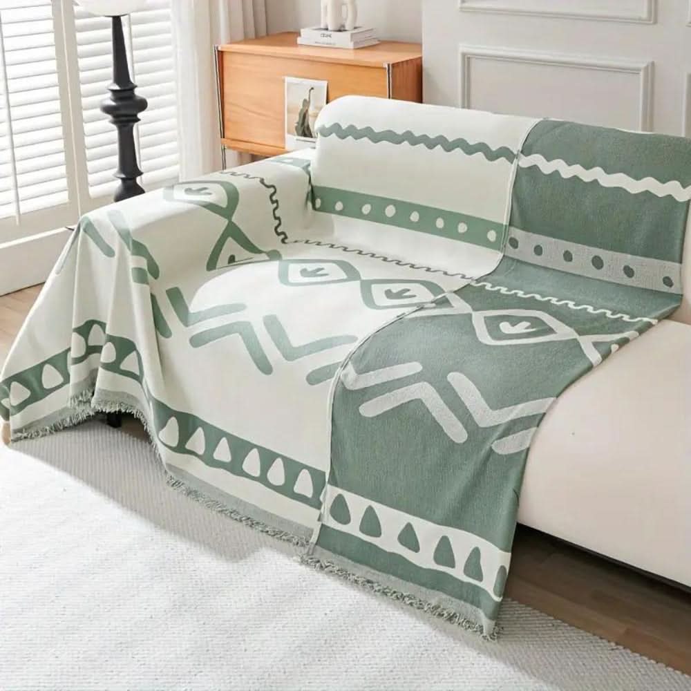 Reversible Bohemian Sofa Cover - Chenille Fabric
