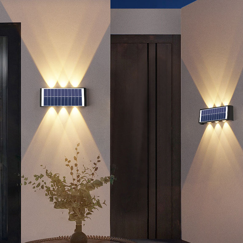 Solar Waterproof LED Wall Light - Modern Minimalist Rectangular Design for Outdoor Use