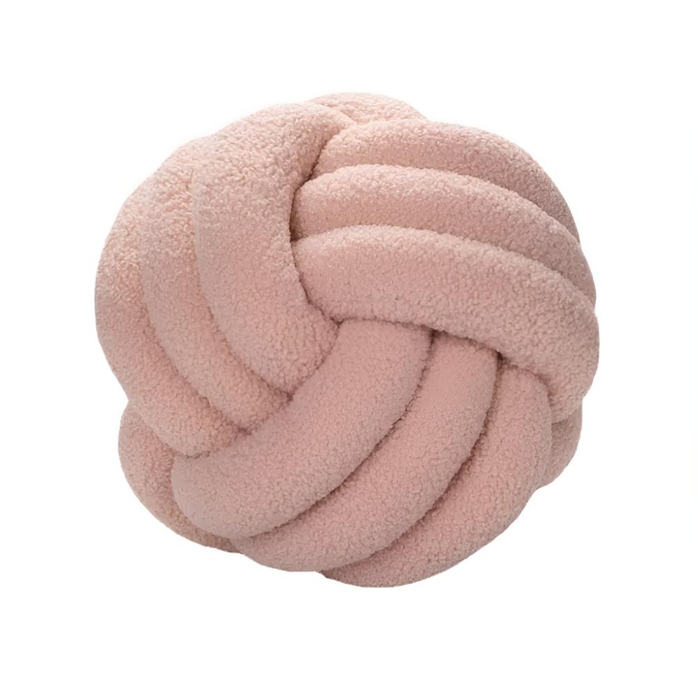 Knotted Lambswool Boucle Cushion with Flower Design