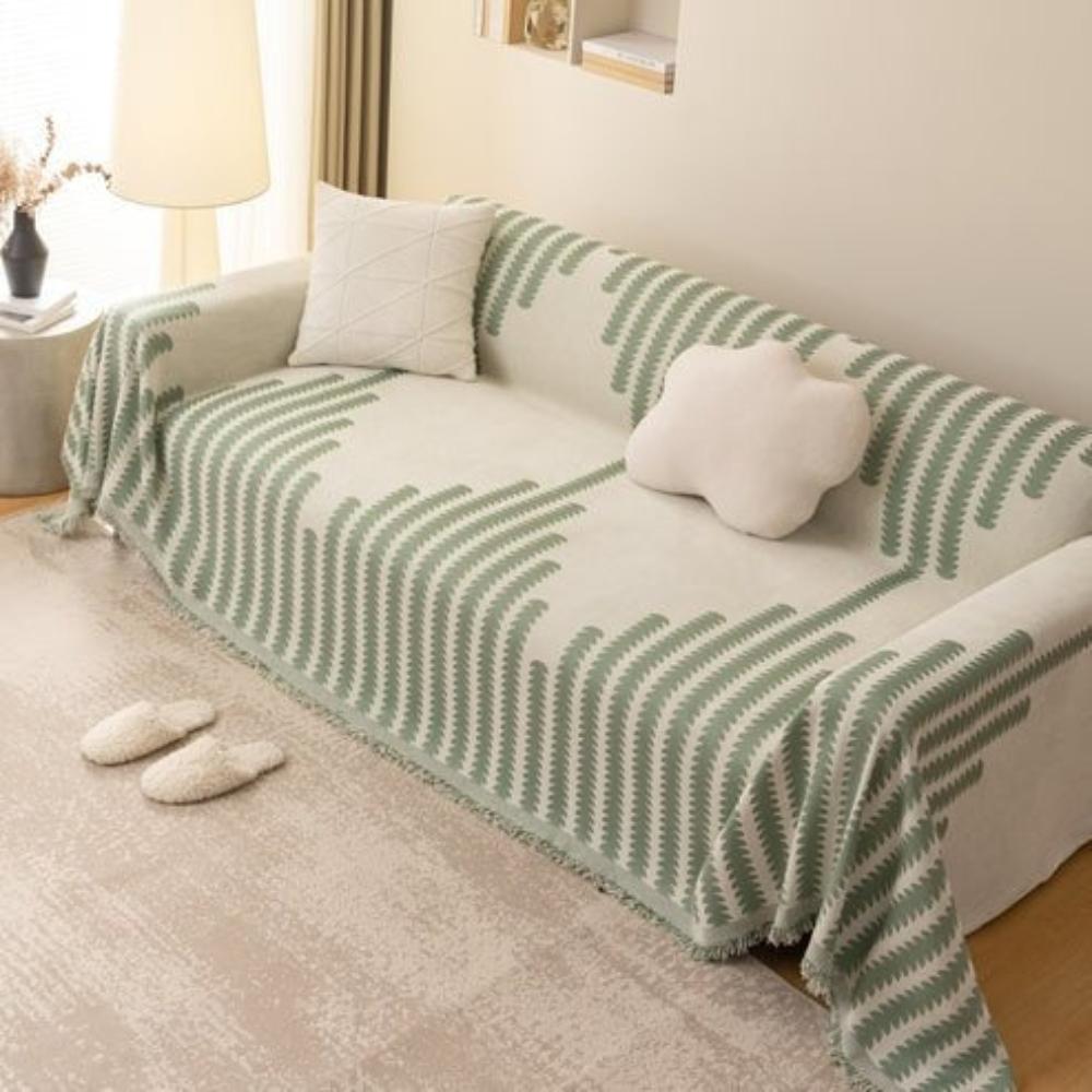 Chenille Monochrome Fern Sofa Cover