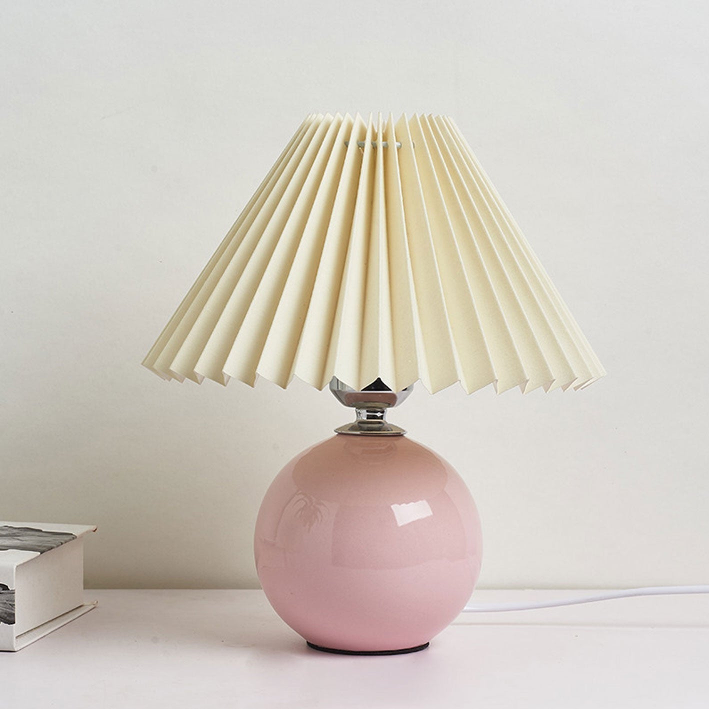 Ceramic Pleated Modern Table Lamp in Multiple Colors