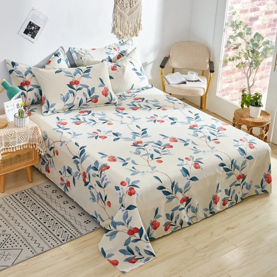 Luxury Cotton Bed Duvet Cover Set with Pillowcases