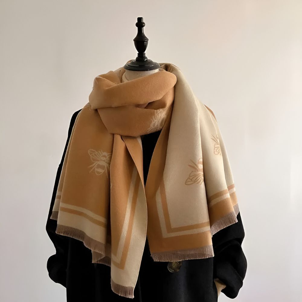 Bee Pattern Microfiber Winter Scarf