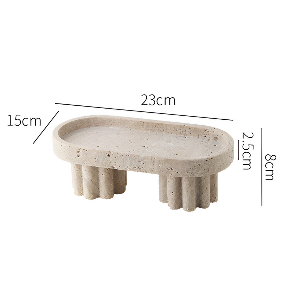 Natural Beige Travertine Jewelry Tray