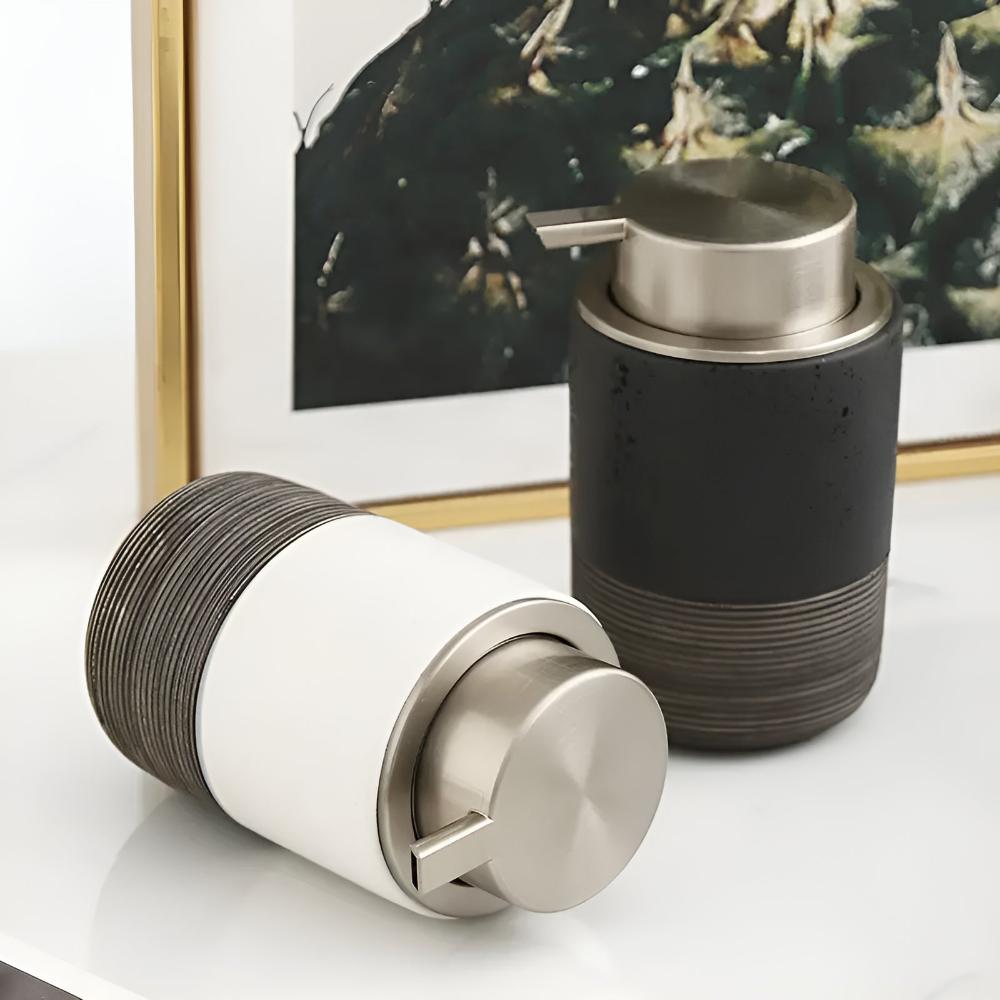 Matte Ceramic Soap Dispenser for Bathroom and Kitchen